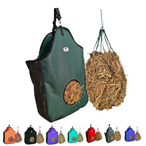 1200 D Hay Feeder Tote Bag for Horses (Hunter Green)