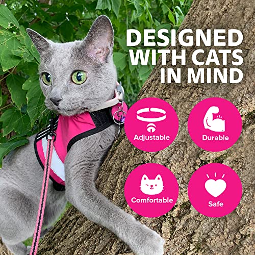 Reflective Cat Harness (Medium/Large / Flamingo Pink)