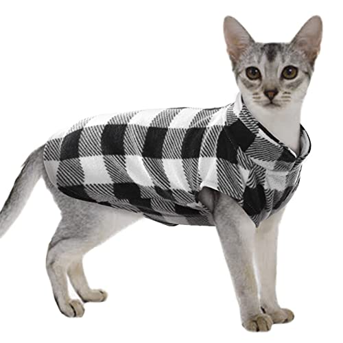 Dog Fleece Vest (Black Plaid / Small (Chest Girth: 16.1'' ))