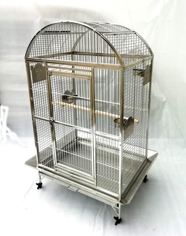 BMWPET SUS304 Stainless Steel DOMETOP Style Bird CAGE Parrot CAGE 36"X26"X65"