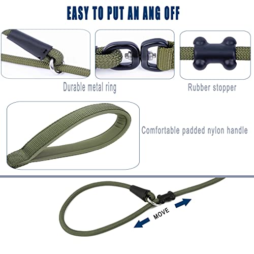 Slip Lead Dog Leash (1/2"×6ft / Army Green)