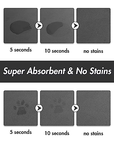 Absorbent Pet Feeding Mat (DARKGREY / 23"x34")