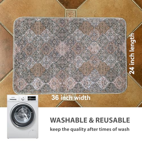Washable Pee Pads for Dogs (24x36 Inch (Pack of 2) / Brown/Multi)