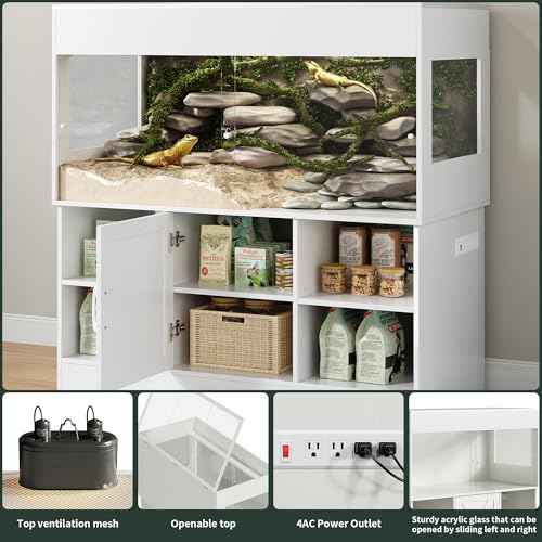 120 Gallon Reptile Tank with Stand (120 Gallon / White)
