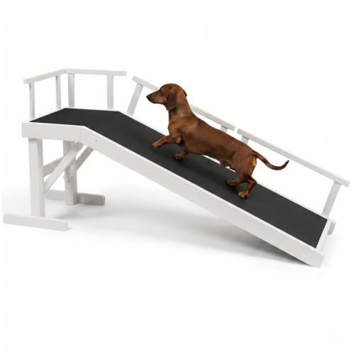 61" Dog Ramp for Bed&Couch (White / 61"L x 20"H x 15.7"W)