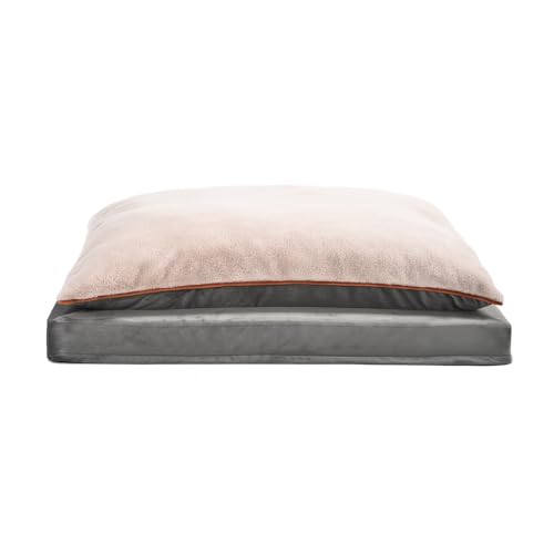 Dog Bed with Cooling Gel Memory Foam (Plush Cushion Bed / Large / Grey)