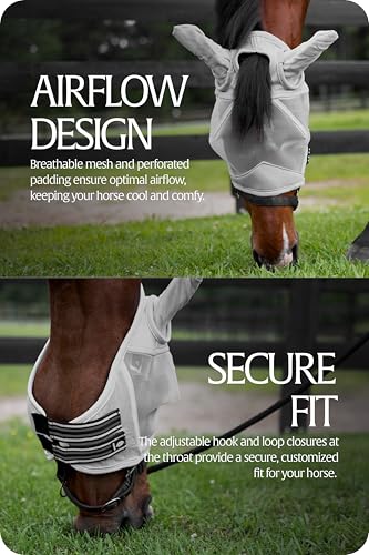 Algard Soft Mesh Horse Fly Mask with Ears (Silver / Horse)