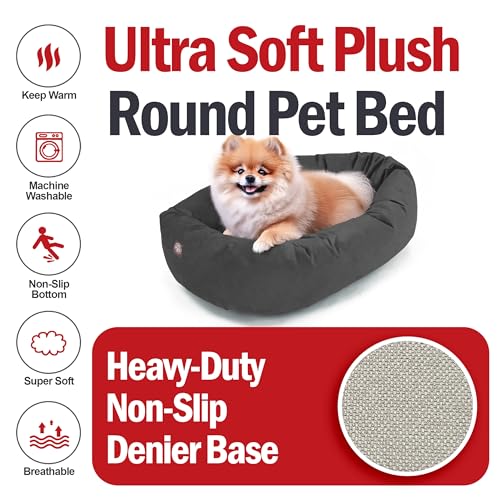 Suede Shredded Memory Foam Mix Calming Dog Bed Washable (Gray)