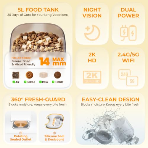 5L Automatic Dog Feeder with Camera
