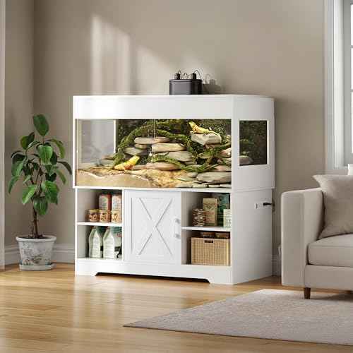 120 Gallon Reptile Tank with Stand (120 Gallon / White)