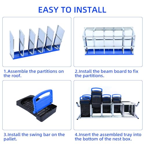 Chicken Nesting Boxes (56.7"L x 17.5"W x 11.1"H / Blue)
