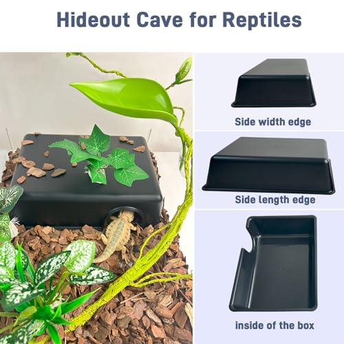 Humid Hideout Cave for Reptiles (Black / Large (1 Count))