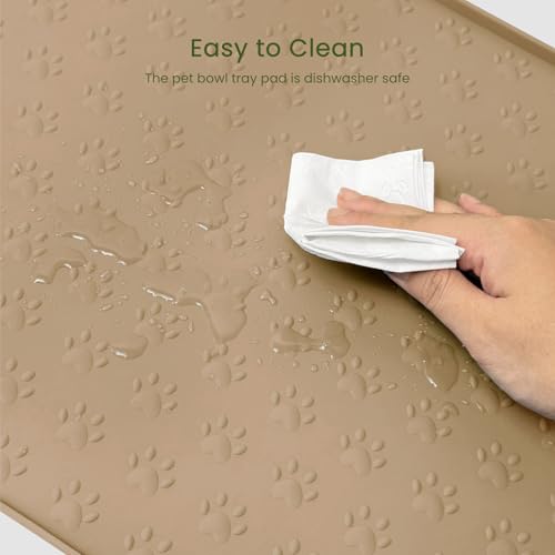 Dog Food Mat Anti (19.4" x 9.8" / Khaki)