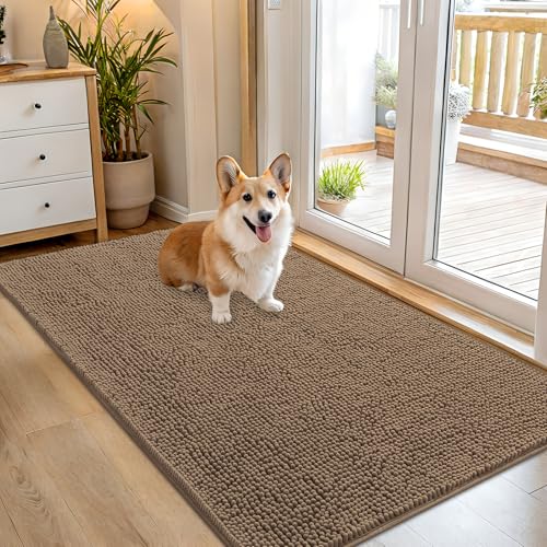 Dog Door Mat for Muddy Paws 54x32 (Tan / 54" X 32")