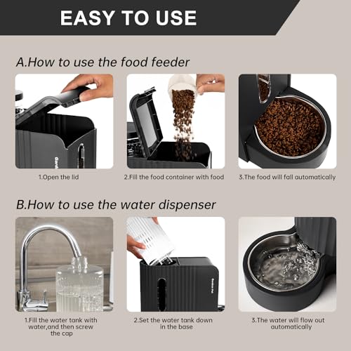 Gravity Automatic Cat Feeder (Large (0.8 Gallon x 2) / Black)