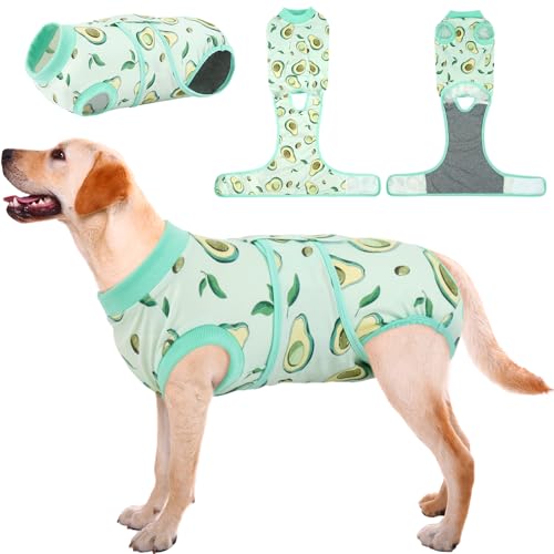 Recovery Suit for Dogs Cats (Large (Back:16.1-20.1'', Weight:23-48 Lb) / Avocado Fresh)