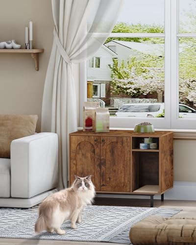 Cat Litter Box Enclosure (Rusic Brown / 31.4"L x 19.6"W x 24"H)