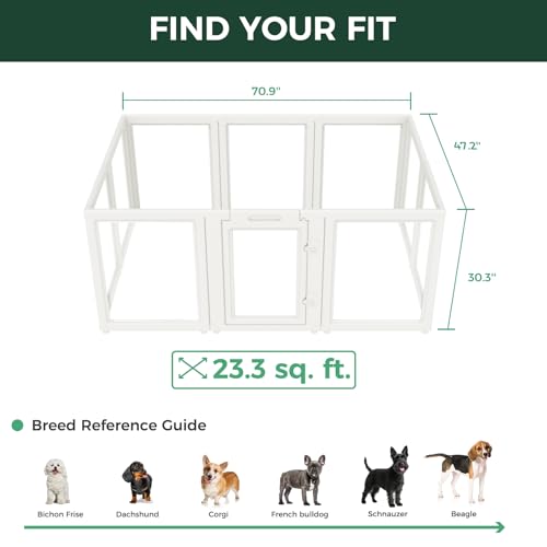 AuraSpace Clear Acrylic Indoor Dog Playpen (White / 30"H)