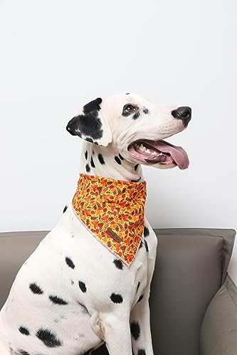 Fall Dog Bandana for Small Medium Large Dogs (Red Leaves / Large (Pack of 1))