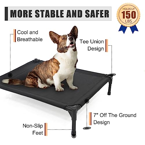 Elevated Dog Bed for Large Dogs (Green / Large)