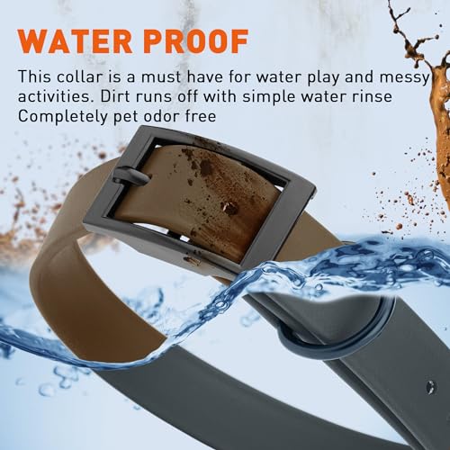 Biothane Waterproof Dog Collar Strong Coated Nylon Webbing with Black Hardware Odor (W1" x L18-22" / Dark Chocolate Brown)