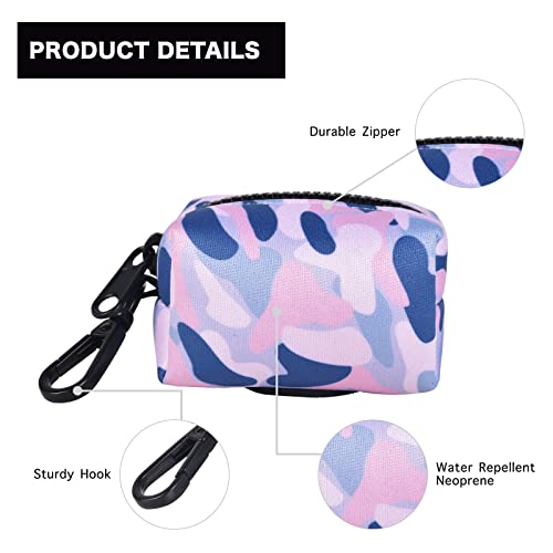 Dog Poop Bag Holder Dispenser 2 Pack (Blue Pink Camouflage)