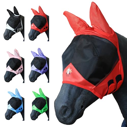 Fine Mesh Horse Fly Mask w (Xfull / Red)