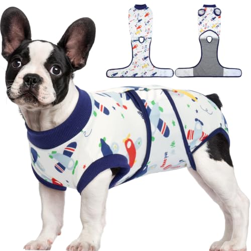 Recovery Suit for Dogs Cats (M (Back:13.4-16.1'', Weight:14-25 Lb) / Sky Aviator)