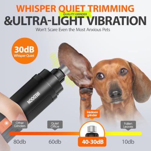 Dog Nail Grinder with 4 LED Lights (Black)