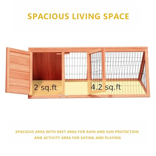 Rabbit Hutch Chicken Coop Outdoor A (Ntural Wood)
