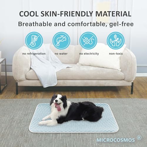 Pet Cooling Mat & Sleeping Pad (40" x 28" / BlueWhite)