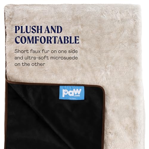 PupProtector Waterproof Throw Blanket (White and Brown / Original (60" L x 50" W))