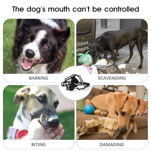 Dog Muzzle Anti Biting Mesh Soft Muzzles for Small Medium Large Dogs (L)