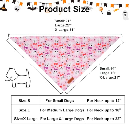 Pink Halloween Dog Bandanas (Large / Halloween-4)