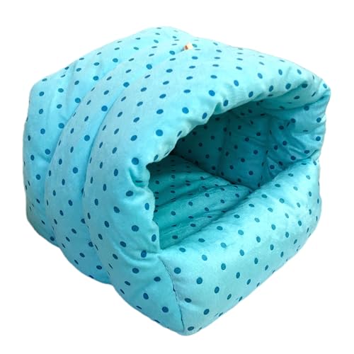 Guinea Pig Warm Cave Bed (M / Dot- Blue)