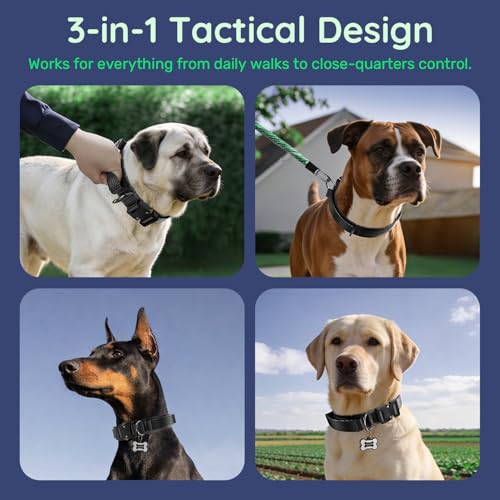 Premium Tactical Dog Collar (Classic Black / XL: Fits Neck 20.5"-24.5")