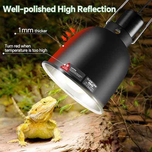 5.5 inch Reptile Heat Lamp Fixture with Thermostat and Timer (5.5 inch without CHE Bulb)