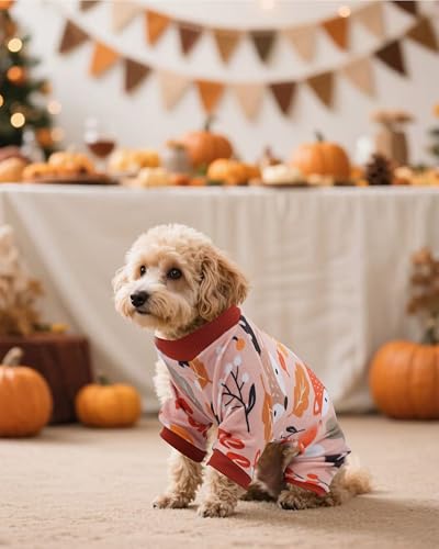 4 Pack Fall Velvet Dog Pajamas for Small Dogs (Small)