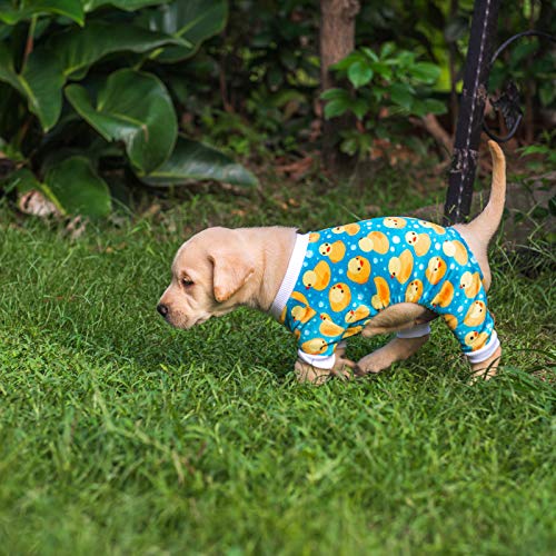 Dog Halloween Pajamas Puppy Onesies Small Dogs Soft Pjs Coat Cat Apparel Comfy Pet Christmas Clothes Outfit Doggie Bodysuit (X-Small / A07-Yellow Ducks)