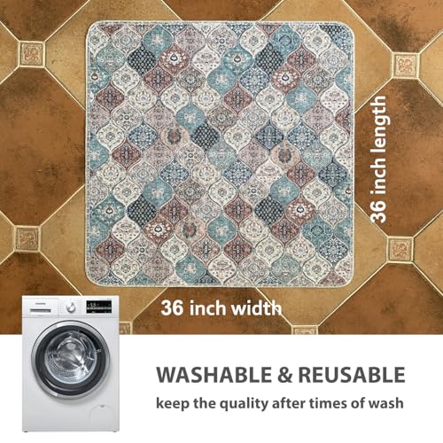 Washable Pee Pads for Dogs (36x36 Inch (Pack of 2) / Dark Red/Multi)