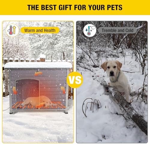 Heated Dog House Outdoor Dog Kennel with Insulated Liner All