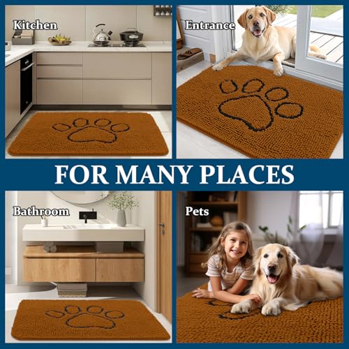 Dog Door Mat for Muddy Paws 30x20 (Ochre / 30" X 20")