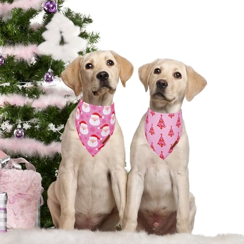 Christmas Dog Bandana (Large / Pink Christmas)
