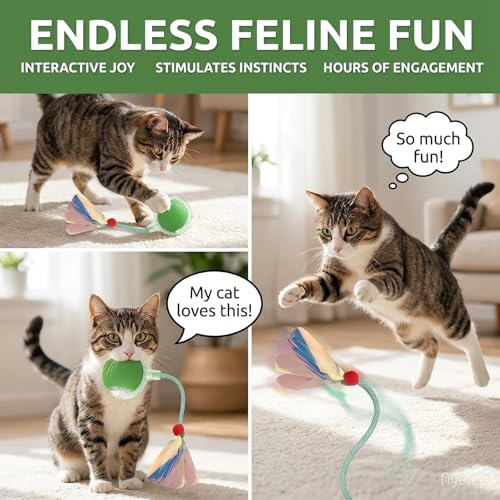 Interactive Cat Toy for Indoor Cats (Green)