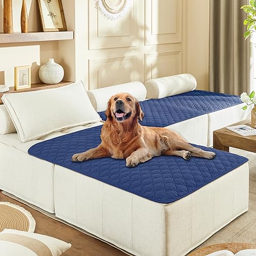 Waterproof Blanket for Dogs (40x50 Inch (Pack of 1) / Dark Navy/Light Navy)
