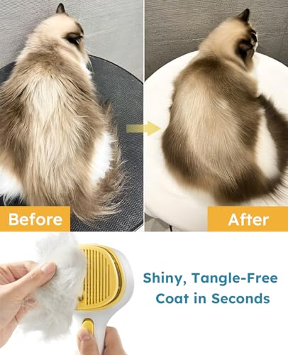 Cat Steam Brush for Cats & Dogs (Yellow - Short Head and Long Head)