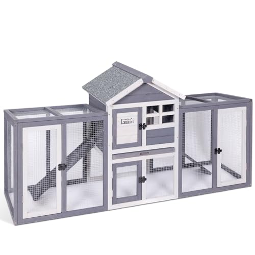 Wooden Rabbit Hutch (69.0"L x 24.0"W x 36.0"H)