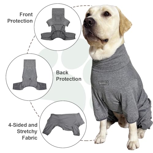 Dog Pyjamas PJS Sweater Clothes and Home Clothing Suitable for Small to Medium Breeds of Dogs (Thin Flower Gray / L)