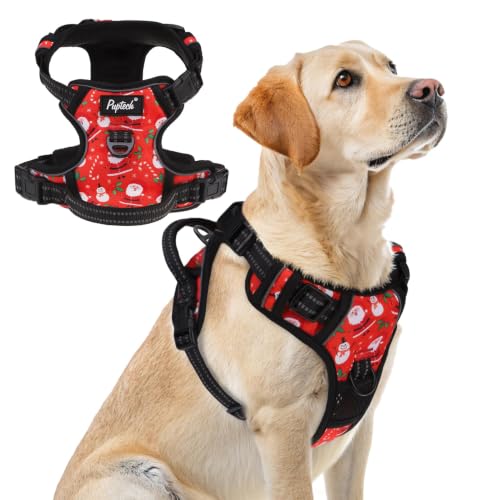 No Pull Christmas Dog Harness for Large (Red(Santa Claus) / Large)