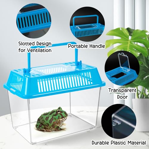 12Pcs Plastic Reptile Terrariums Carrier Cage (S)